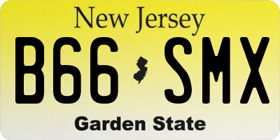 NJ license plate B66SMX