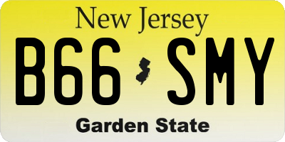 NJ license plate B66SMY