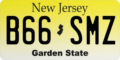 NJ license plate B66SMZ