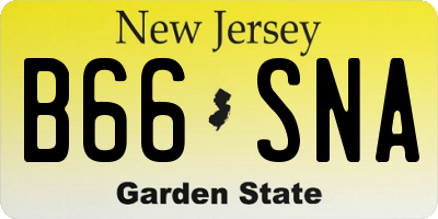 NJ license plate B66SNA