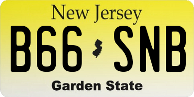 NJ license plate B66SNB