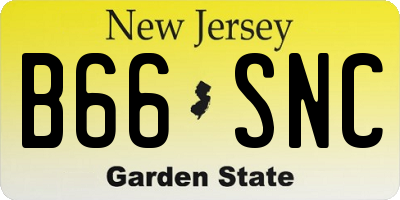NJ license plate B66SNC