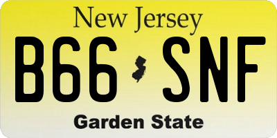 NJ license plate B66SNF