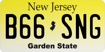 NJ license plate B66SNG