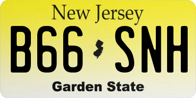 NJ license plate B66SNH