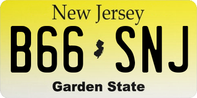 NJ license plate B66SNJ