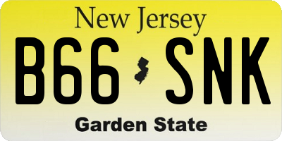 NJ license plate B66SNK