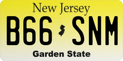 NJ license plate B66SNM