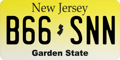 NJ license plate B66SNN