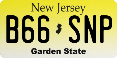NJ license plate B66SNP