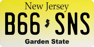 NJ license plate B66SNS