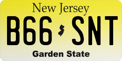 NJ license plate B66SNT