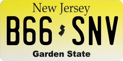 NJ license plate B66SNV