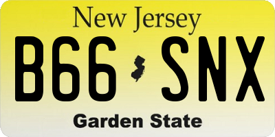 NJ license plate B66SNX
