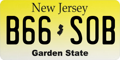 NJ license plate B66SOB