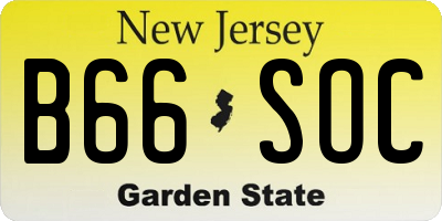 NJ license plate B66SOC