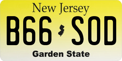 NJ license plate B66SOD