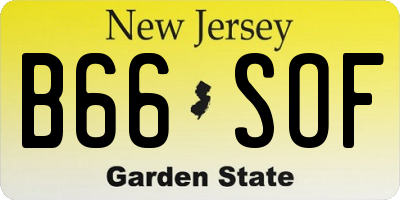 NJ license plate B66SOF