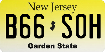 NJ license plate B66SOH