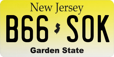 NJ license plate B66SOK