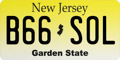 NJ license plate B66SOL