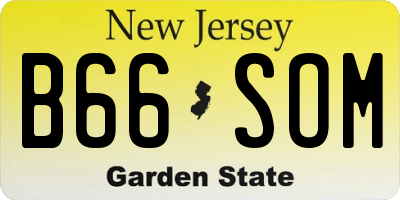 NJ license plate B66SOM