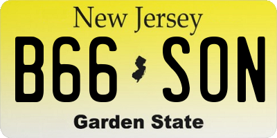 NJ license plate B66SON