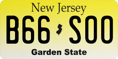 NJ license plate B66SOO