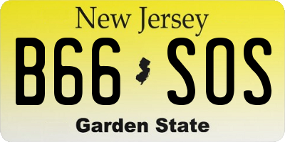 NJ license plate B66SOS