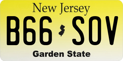 NJ license plate B66SOV