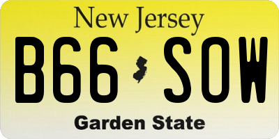 NJ license plate B66SOW
