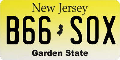 NJ license plate B66SOX