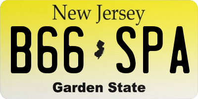 NJ license plate B66SPA