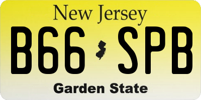 NJ license plate B66SPB