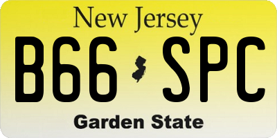 NJ license plate B66SPC