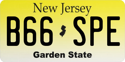 NJ license plate B66SPE
