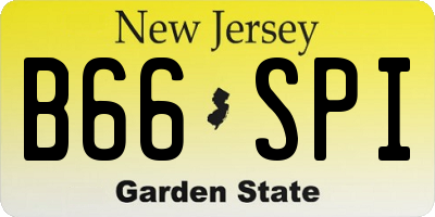NJ license plate B66SPI