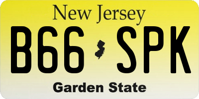 NJ license plate B66SPK
