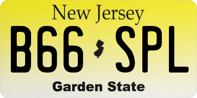 NJ license plate B66SPL