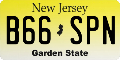 NJ license plate B66SPN
