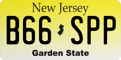 NJ license plate B66SPP