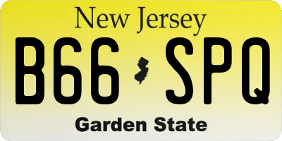 NJ license plate B66SPQ