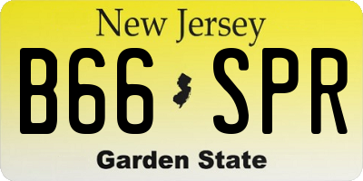 NJ license plate B66SPR