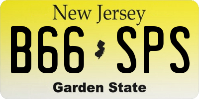 NJ license plate B66SPS
