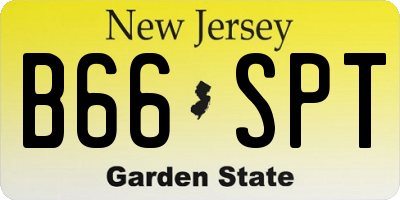 NJ license plate B66SPT