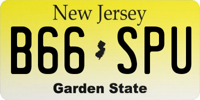 NJ license plate B66SPU