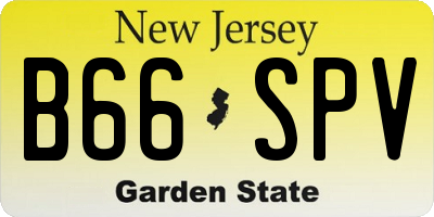 NJ license plate B66SPV
