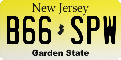 NJ license plate B66SPW
