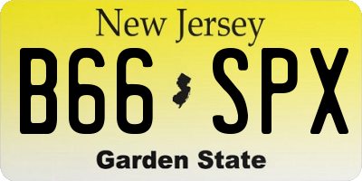 NJ license plate B66SPX