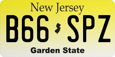 NJ license plate B66SPZ